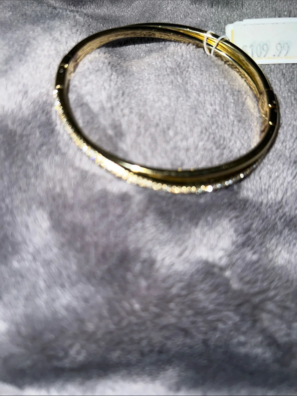 Michael Kors Gold-Tone Crystal Accent Bangle Bracelet